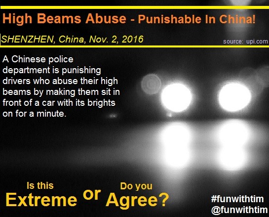 High Beams Abuse - China