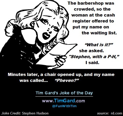 Tim's Joke of the Day: Barbershop
