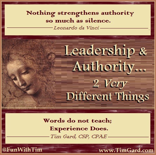 Tim Gard Meme - Leadership vs Authority