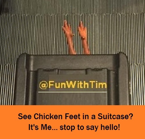 Tim Gard Travels - Chicken Feet in Suitcase